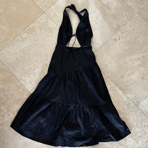 Hello Molly Black Asymmetrical Halter Dress